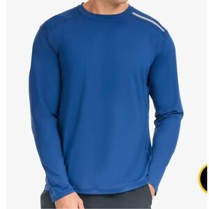 BloqUV Men's UPF 50+ Sun Protective‎ Long Sleeve Jet Tee Blue Size XL
